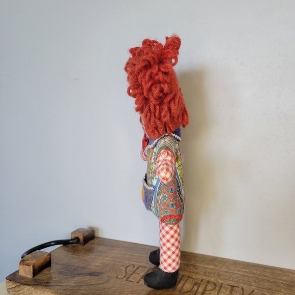 1920s Raggedy Anne Antique Handmade Doll Plush - Picture 9 of 13